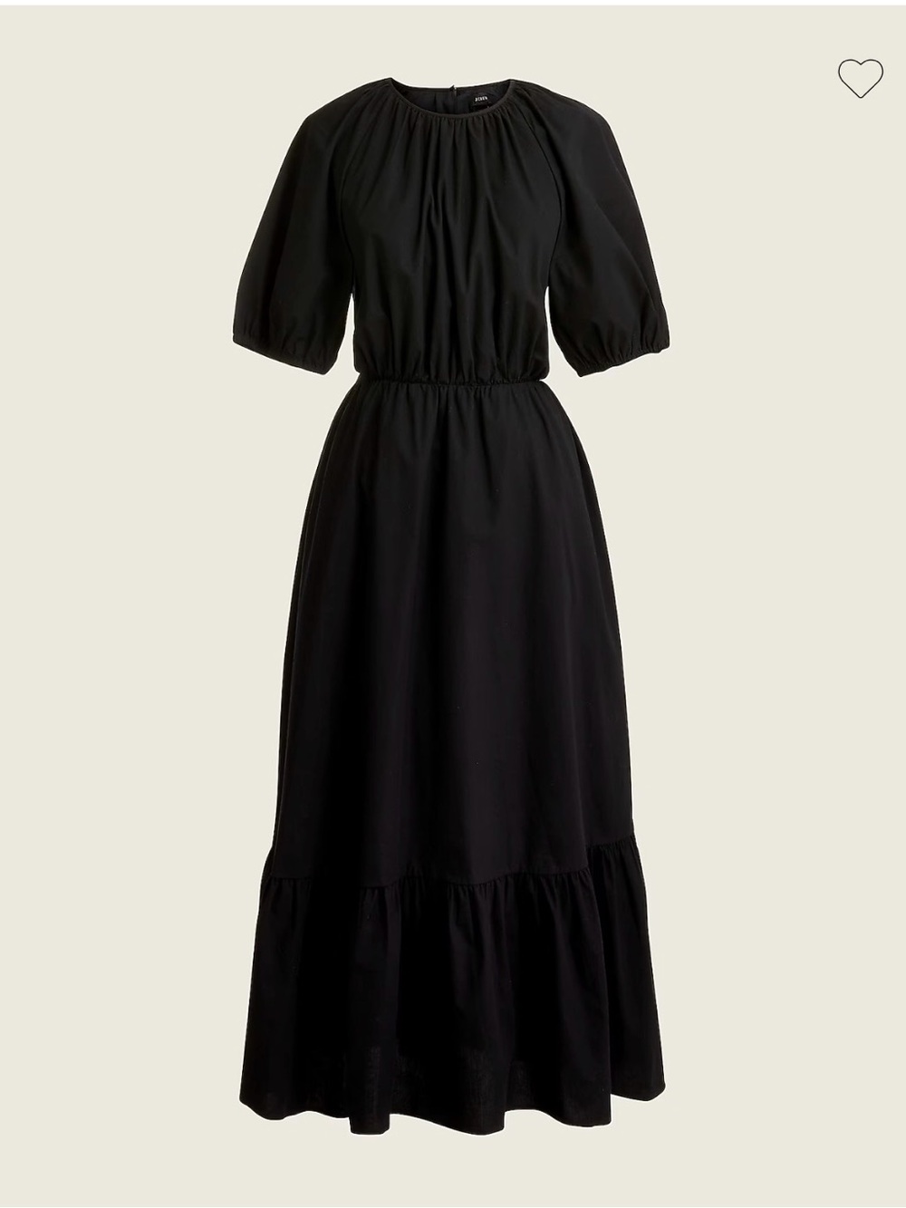 NWT J.Crew Side-Cutout Cotton Poplin Dress Black Size 2